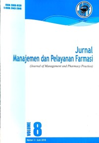 Image of Jurnal Manajemen dan Pelayanan Farmasi Vol. 8 No. 2
