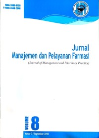 Image of Jurnal Manajemen dan Pelayanan Farmasi Vol. 8 No. 3